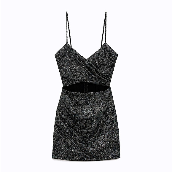 ZARA Metallic Cut Out Dress - Picture 8 of 10
